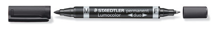 Staedtler Lumocolor permanent duo marker, zwart
