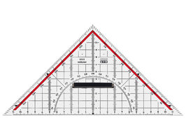 geodriehoek M+R 22cm plexiglas transp.